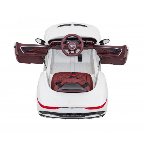 AutíčkoBentley pro děti na baterii Bílé + Dálkové ovládání + EVA + Pomalý start + Audio LED