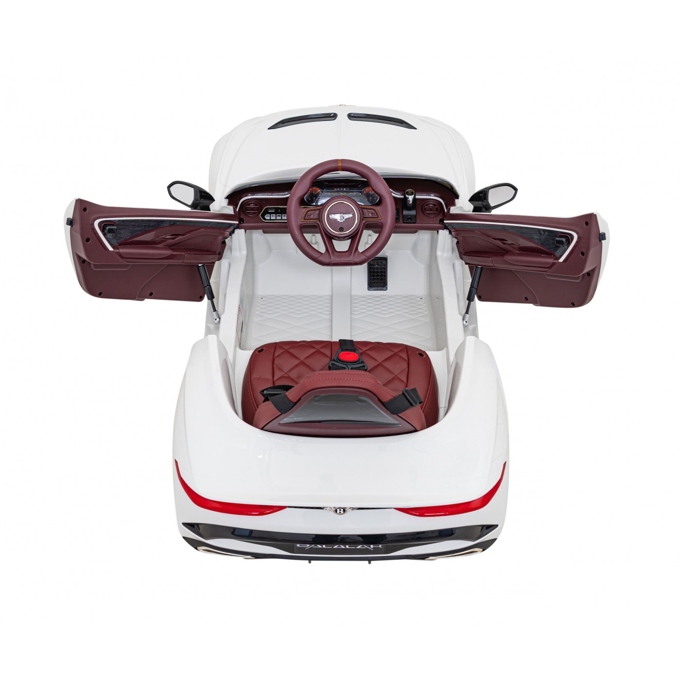AutíčkoBentley pro děti na baterii Bílé + Dálkové ovládání + EVA + Pomalý start + Audio LED