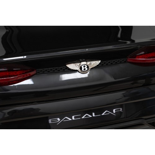 Autíčko Bentley Bacalar pro děti baterie černé + dálkové ovládání + EVA + pomalý start + audio LED