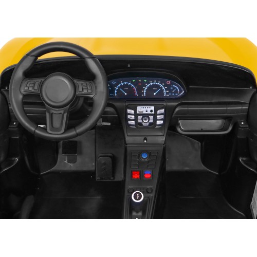 Perfecta Auto dla 2 dzieci Zólta + Pompowane kola + Silnik bezszczotkowy + MP3 LED + Wolny Start