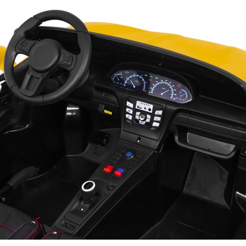 Perfecta Auto dla 2 dzieci Zólta + Pompowane kola + Silnik bezszczotkowy + MP3 LED + Wolny Start