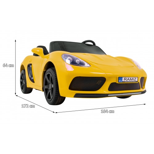 Perfecta Auto dla 2 dzieci Zólta + Pompowane kola + Silnik bezszczotkowy + MP3 LED + Wolny Start