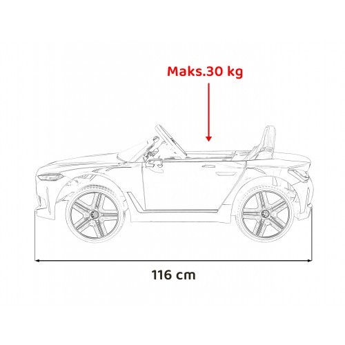 Autíčko BMW I4 na baterii pro děti Zlaté + Slow Start + EVA + Eco-kůže + Audio LED + Dálkové ovládání