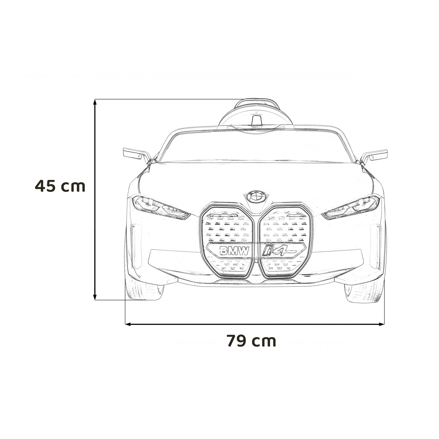 Autíčko BMW I4 na baterii pro děti Modré + Pomalý Start + EVA + Eko-kůže + Audio LED + Dálkové ovládání