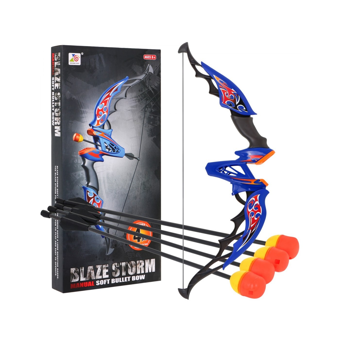 Dětský luk 8+ sportovní hračka Blaze Storm + 4 pěnové šipky