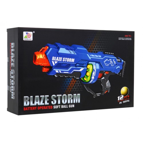 Velká puška pro dospívající 14 Blaze Storm 12 kuliček Pěnové míčky + Opěrka navíc