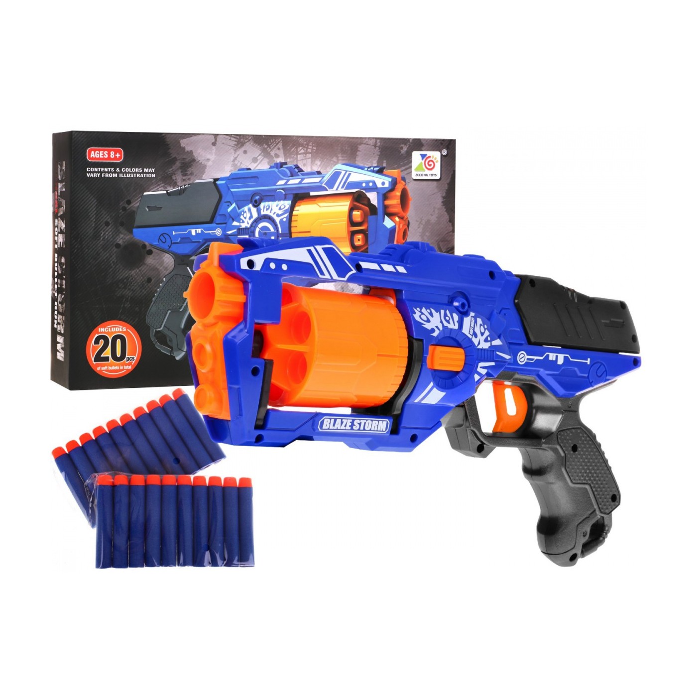 Pistole Blaze Storm modrá 20 Nábojů