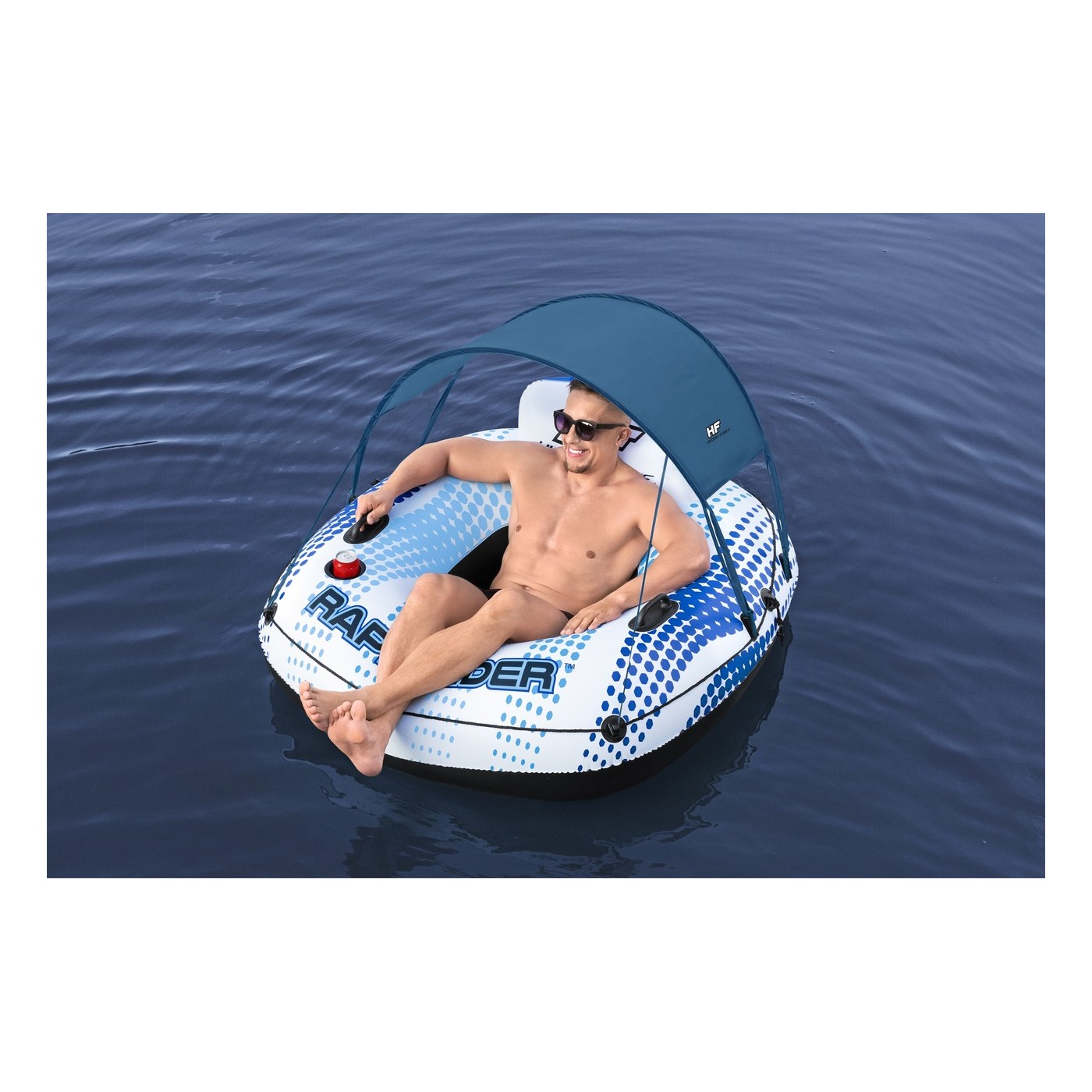 Nafukovací kolo Hydro-Force se stříškou 123x123x51cm BESTWAY + síťované dno + opěrka zad