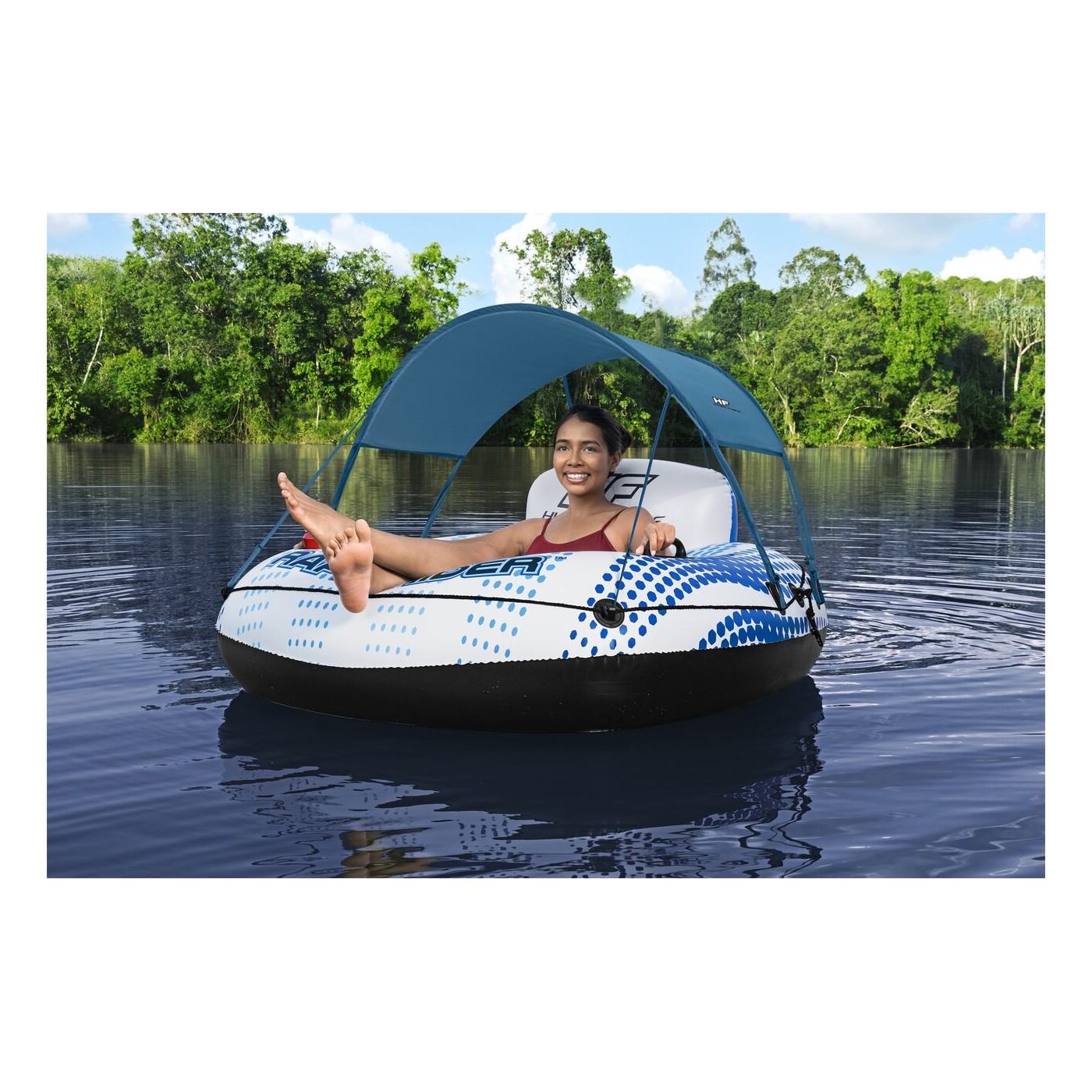 Nafukovací kolo Hydro-Force se stříškou 123x123x51cm BESTWAY + síťované dno + opěrka zad