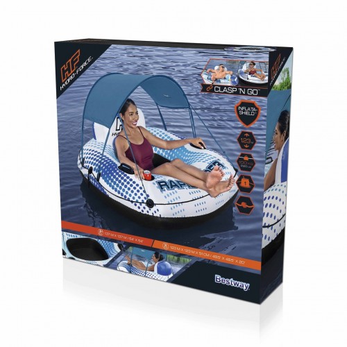 Nafukovací kolo Hydro-Force se stříškou 123x123x51cm BESTWAY + síťované dno + opěrka zad