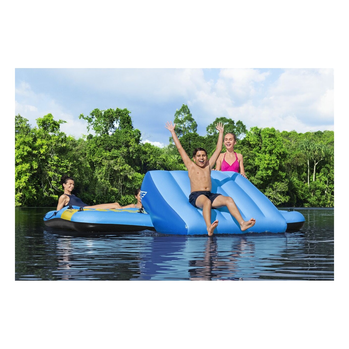 Wyspa HYDRO-Force + Zjezdzalnia 376x311cm BESTWAY