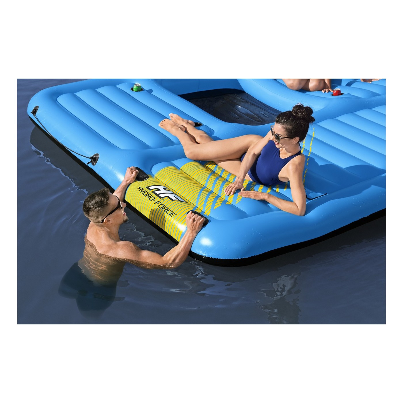 Wyspa HYDRO-Force + Zjezdzalnia 376x311cm BESTWAY