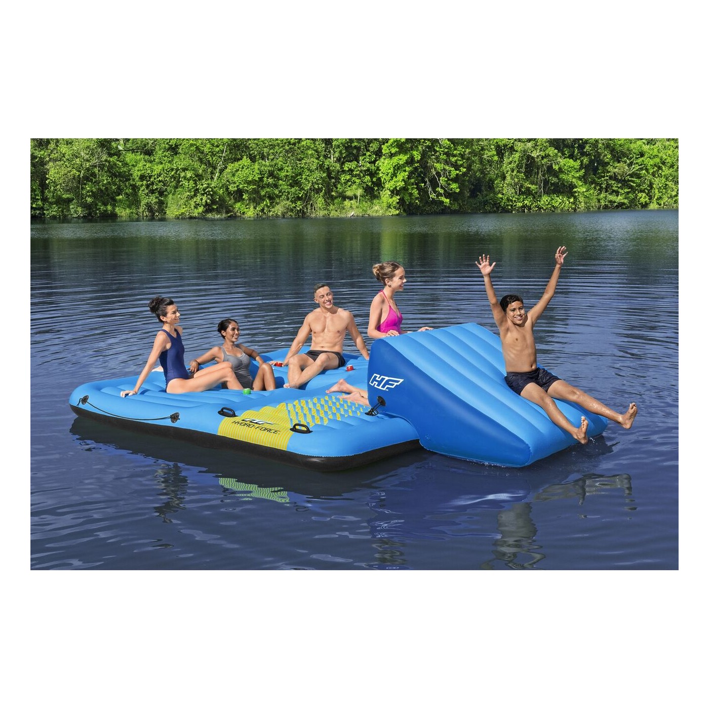 Wyspa HYDRO-Force + Zjezdzalnia 376x311cm BESTWAY