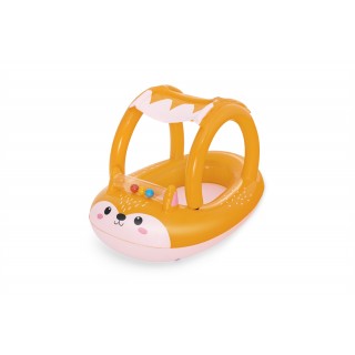 BESTWAY nafukovací ponton liška pro děti 3+ 94x66cm + nafukovací stříška + senzorické chrastítko