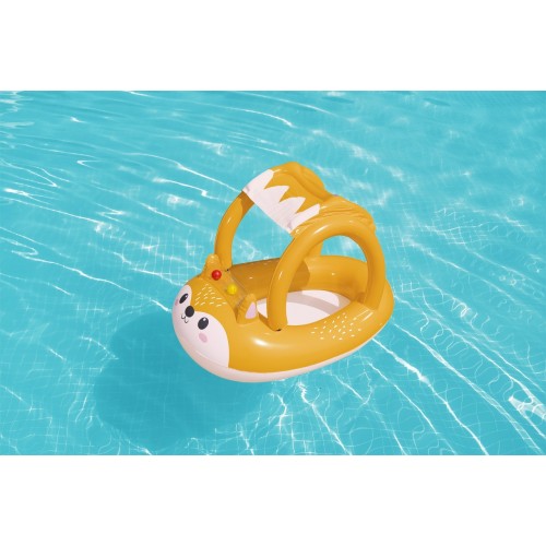 BESTWAY nafukovací ponton liška pro děti 3+ 94x66cm + nafukovací stříška + senzorické chrastítko