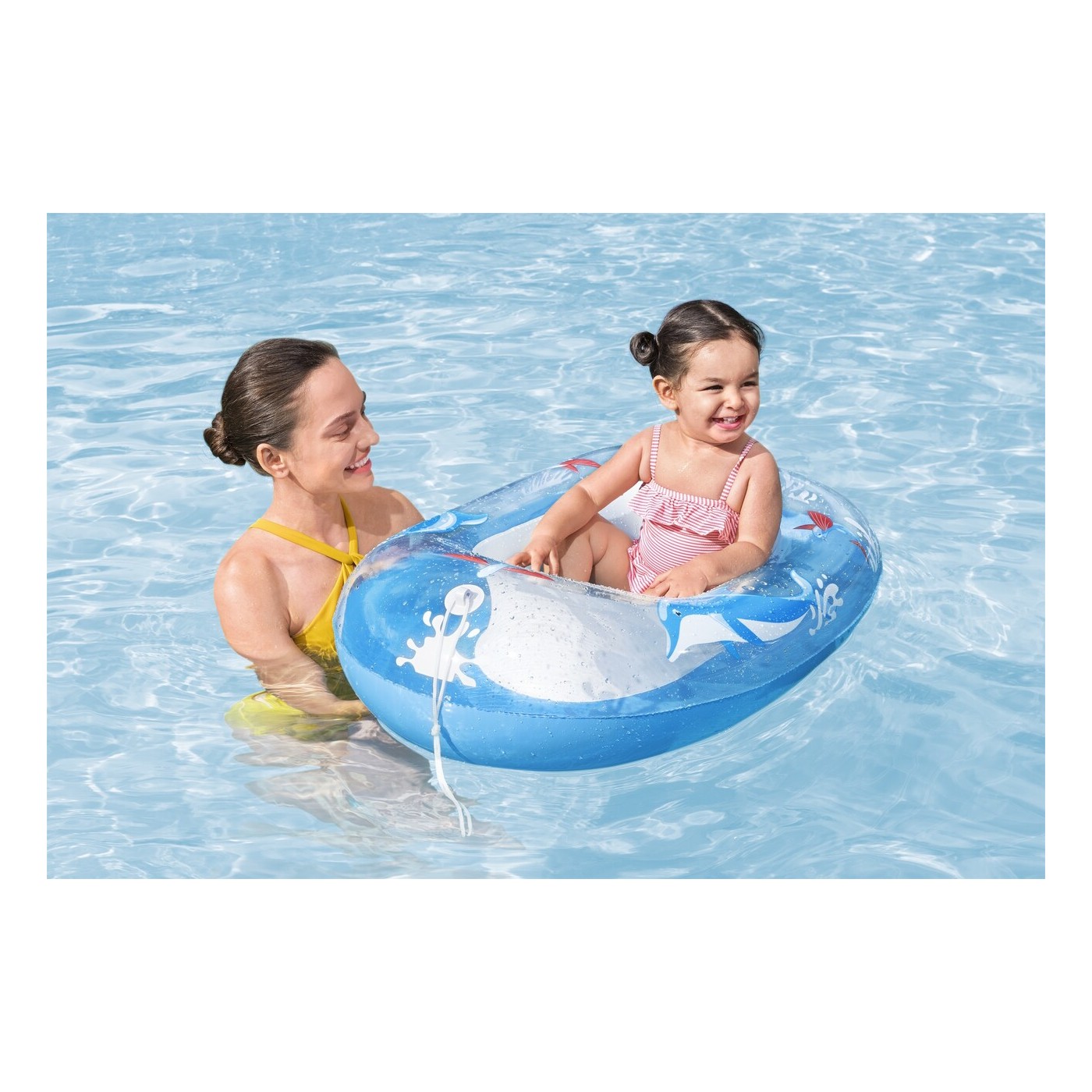 Ponton Niebieski Delfinek102x69 cm BESTWAY