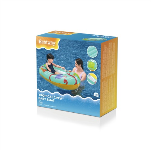 BESTWAY 119x79cm nafukovací ponton Mořská zvířátka pro děti 3+ + nafukovací dno