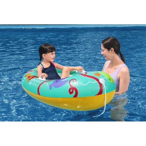 BESTWAY 119x79cm nafukovací ponton Mořská zvířátka pro děti 3+ + nafukovací dno