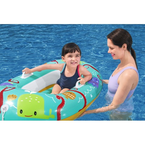 BESTWAY 119x79cm nafukovací ponton Mořská zvířátka pro děti 3+ + nafukovací dno