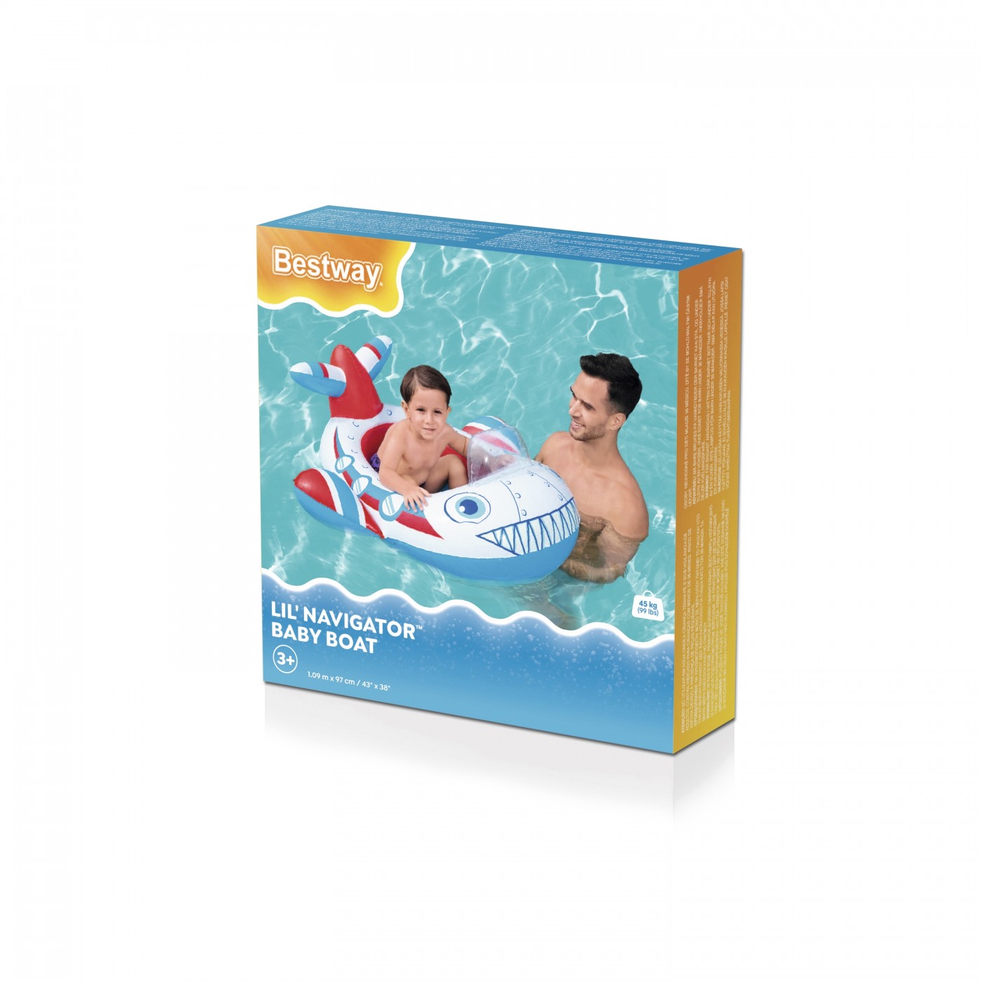 BESTWAY 109x97cm nafukovací ponton Letadlo pro děti 3+ + nafukovací sklo