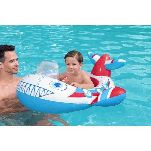 BESTWAY 109x97cm nafukovací ponton Letadlo pro děti 3+ + nafukovací sklo