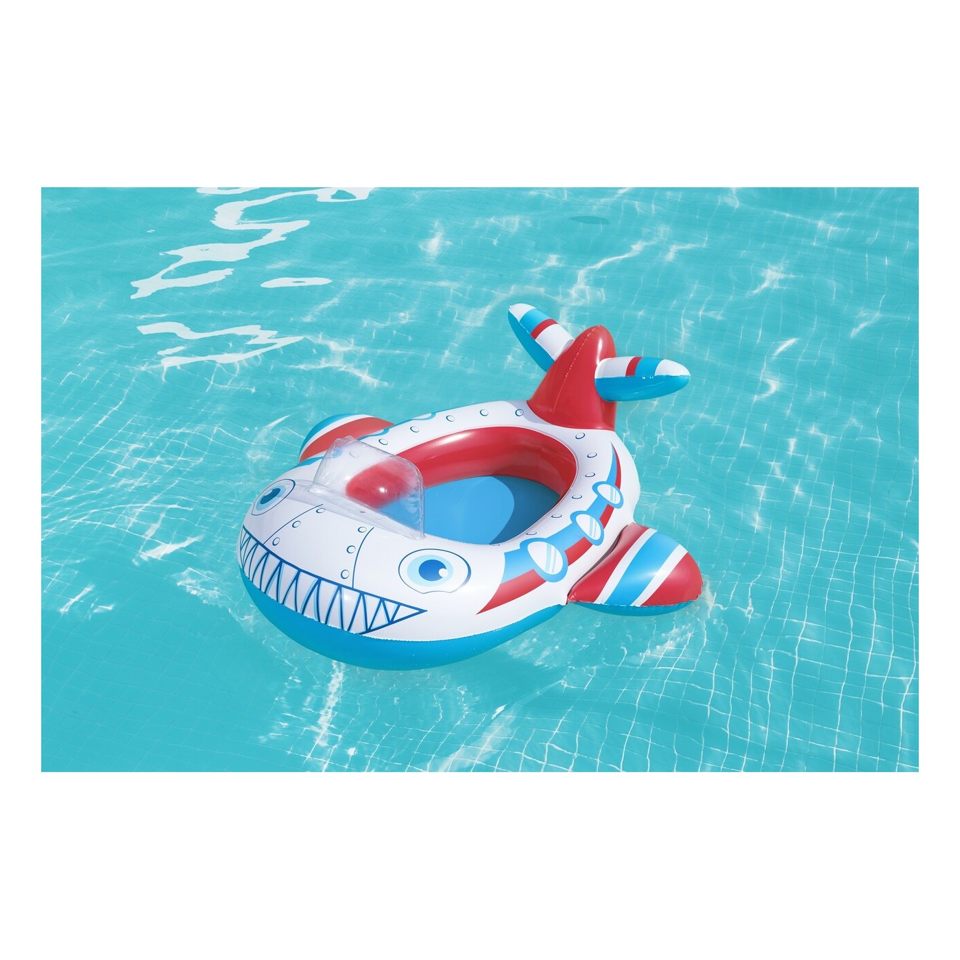 BESTWAY 109x97cm nafukovací ponton Letadlo pro děti 3+ + nafukovací sklo