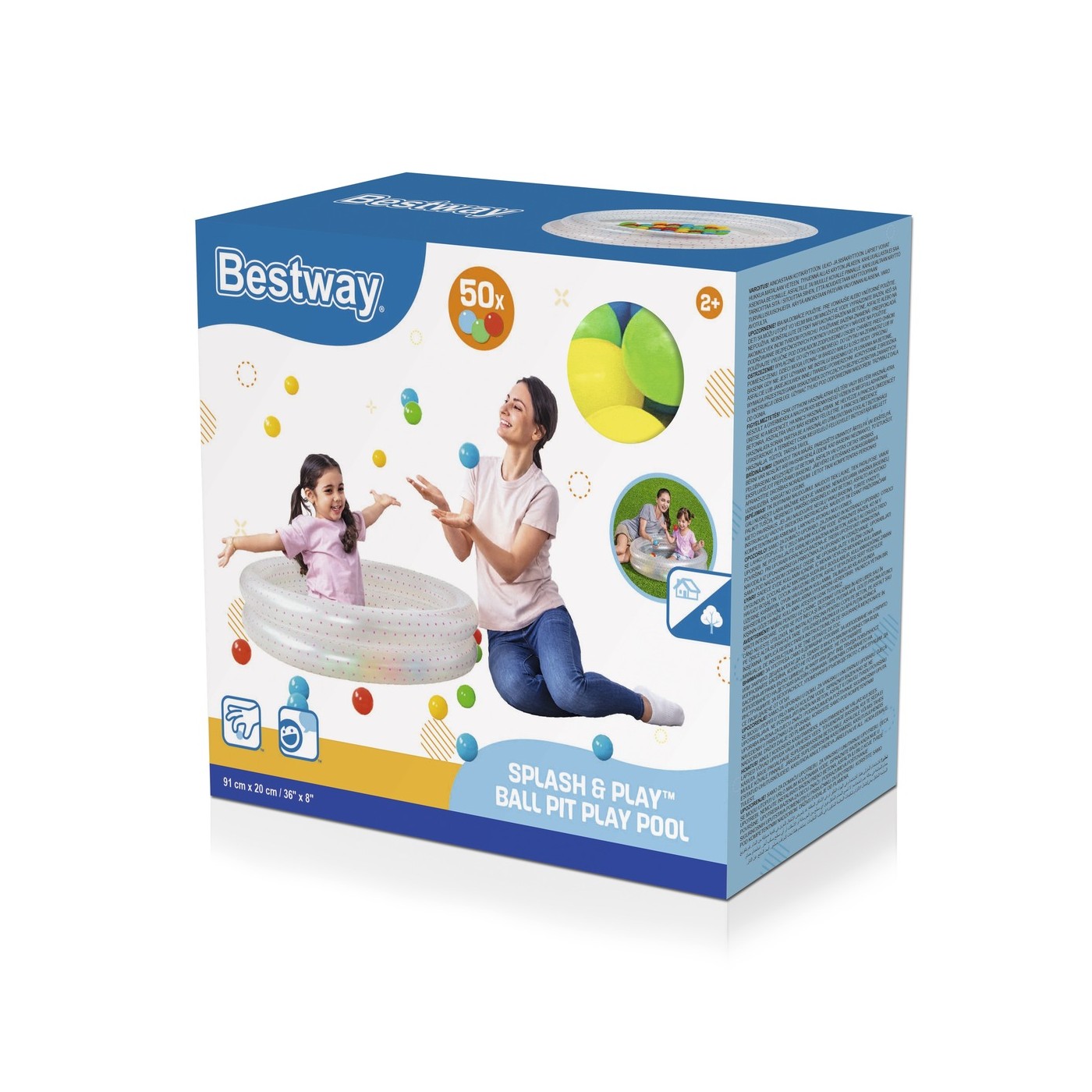 Basenik Rózowy 91x20cm + Pileczki BESTWAY