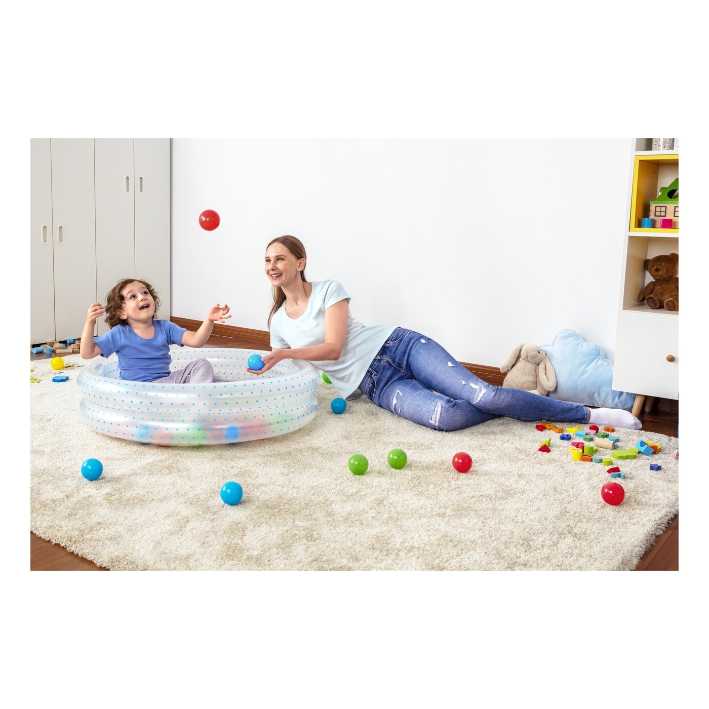 Basenik Niebieski 91x20cm + Pileczki BESTWAY