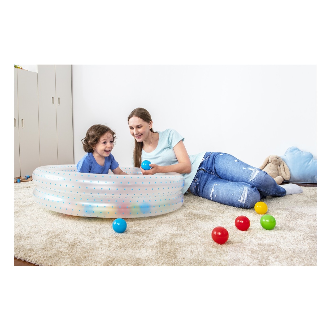 Basenik Niebieski 91x20cm + Pileczki BESTWAY