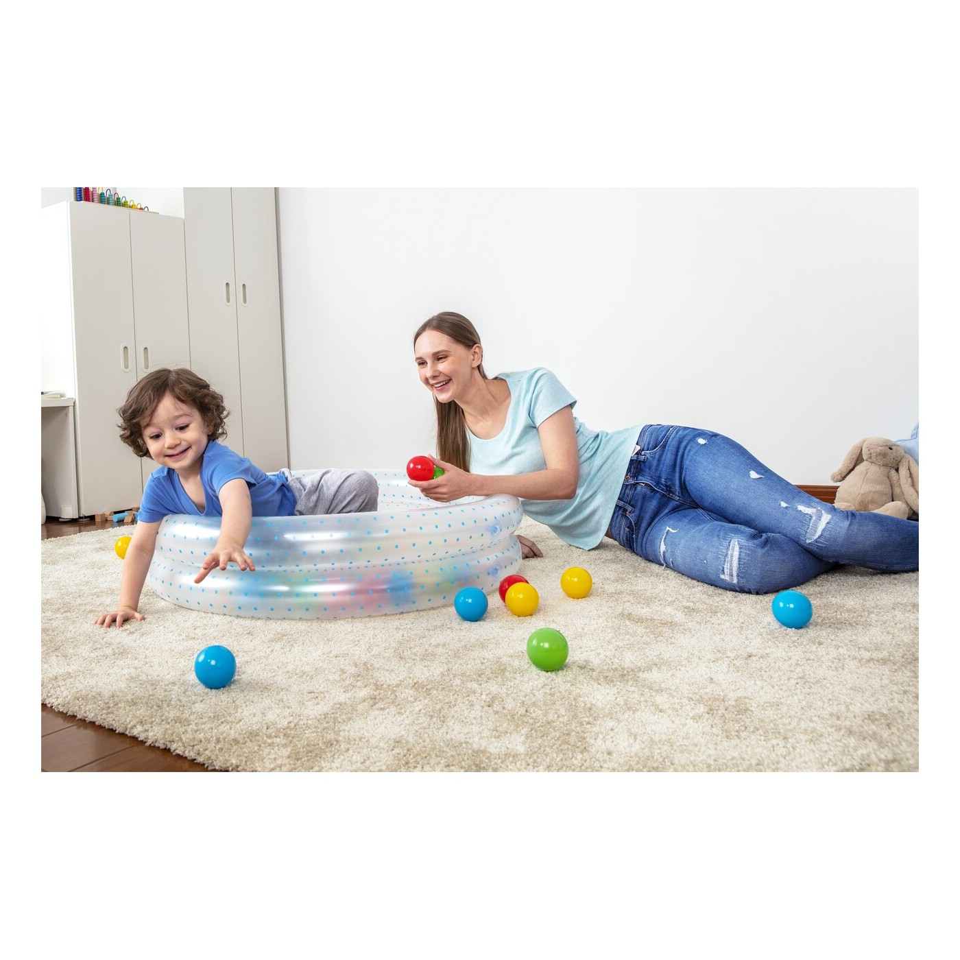 Basenik Niebieski 91x20cm + Pileczki BESTWAY