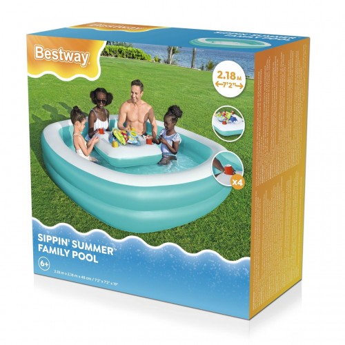 Basenik 218x218x48cm + Plywajacy Stolik BESTWAY