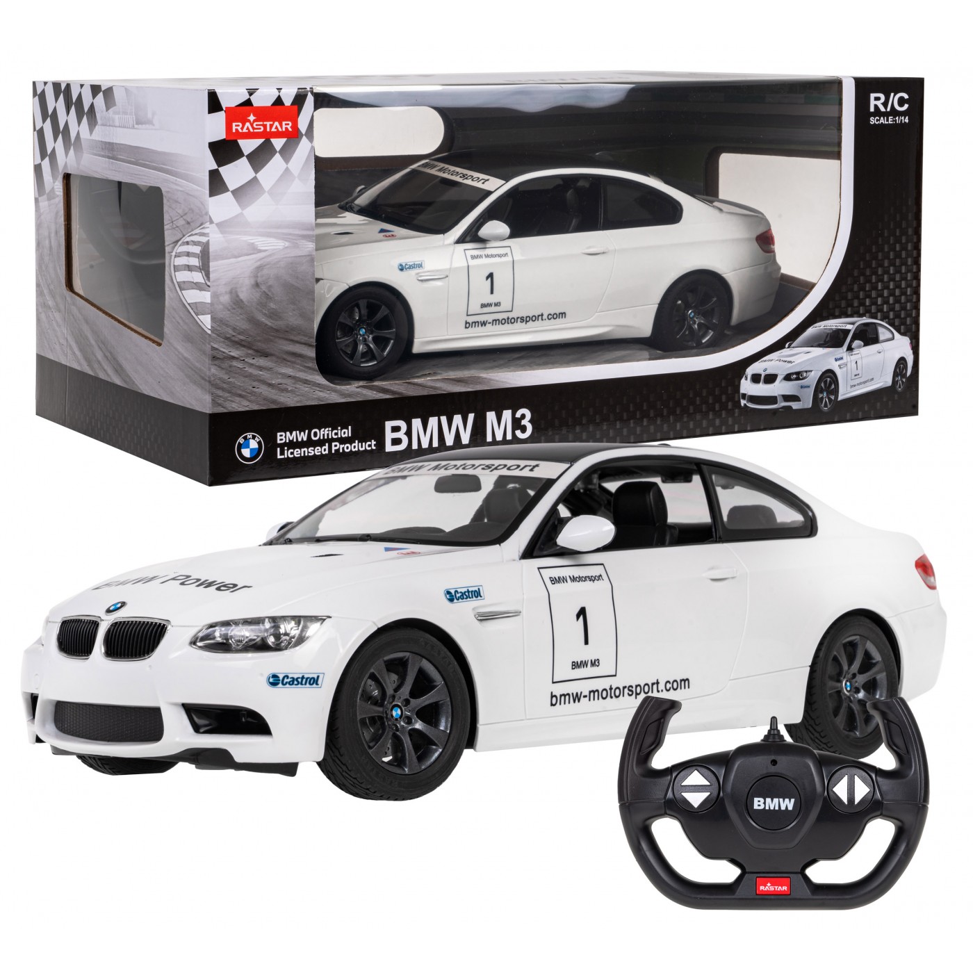 Autíčko  R/C BMW M3 1:14 RASTAR bílé
