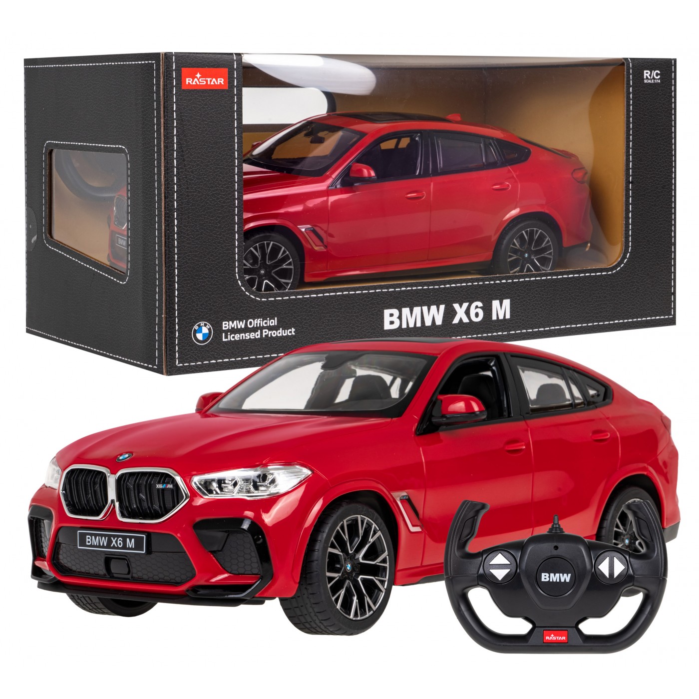 Autíčko  R/C BMW X6 M 1:14 RASTAR červené
