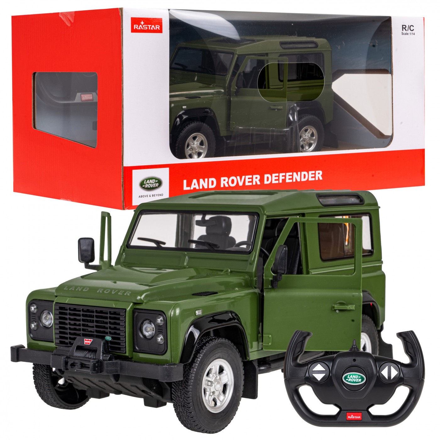 Autíčko R/C Land Rover Defender 1:14 RASTAR zelené