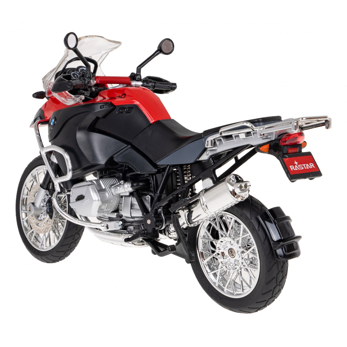 Kovový motocykl BMW R1200GS 1:9 RASTAR červený