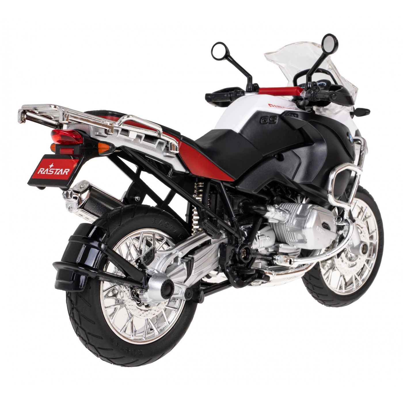 Kovový motocykl BMW R1200GS 1:9 RASTAR bílý