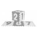 Antibakteriální podložka puzzle matná čísla šedá