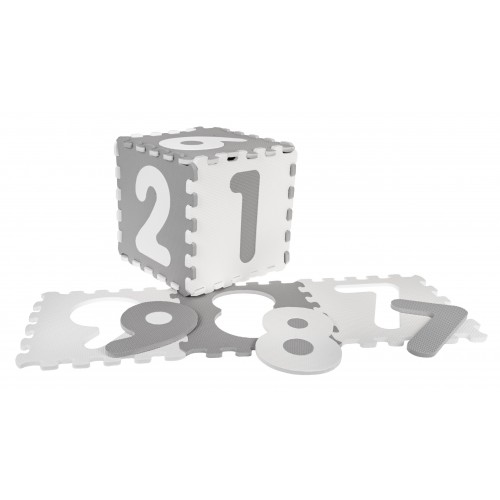 Antibakteriální podložka puzzle matná čísla šedá
