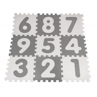Antibakteriální podložka puzzle matná čísla šedá