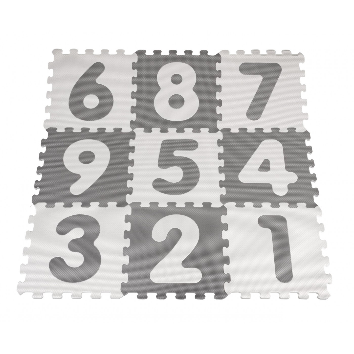 Antibakteriální podložka puzzle matná čísla šedá