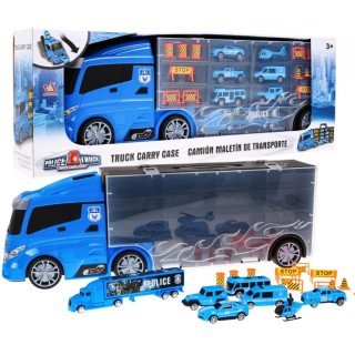 Policejní vůz 2v1 pro děti 3+ Pružinový box + Skluzavka pro auta