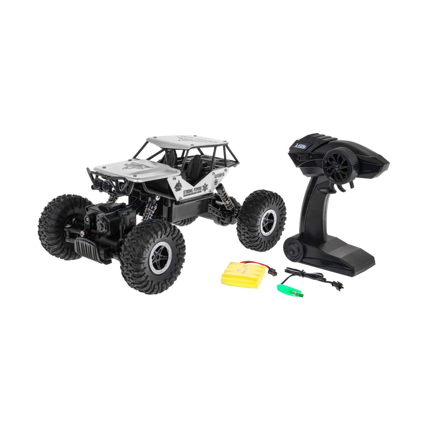 Pásové monstrum děti 6+ dálkové ovládání stříbrné model 1:18 extrémní jízda