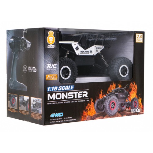 Pásové monstrum děti 6+ dálkové ovládání stříbrné model 1:18 extrémní jízda