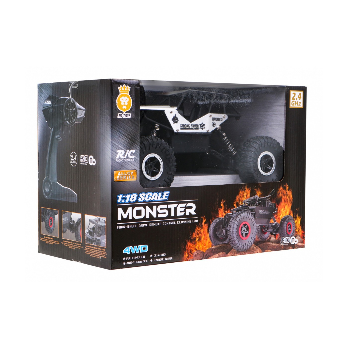 Pásové monstrum děti 6+ dálkové ovládání stříbrné model 1:18 extrémní jízda