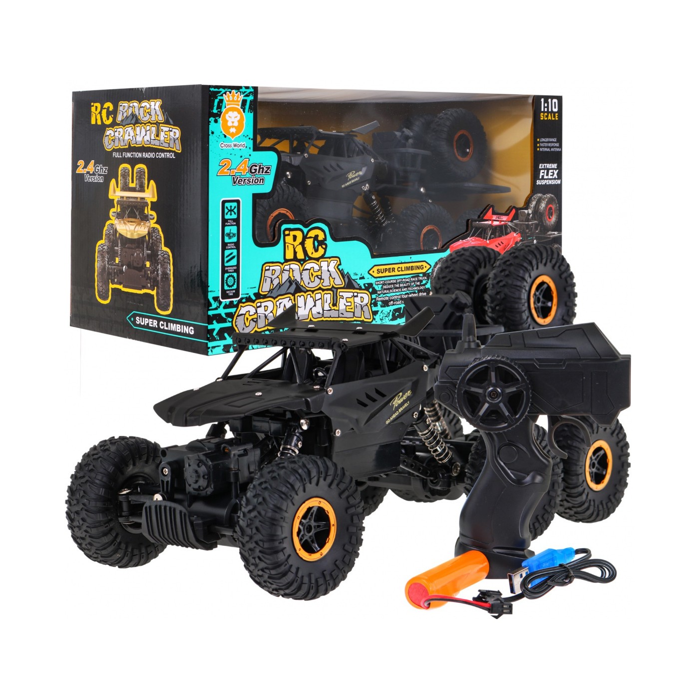 Crawler Rock Kids 6+ Dálkové ovládání Model 1:10 Naped 6x6 + Náhradní Kola