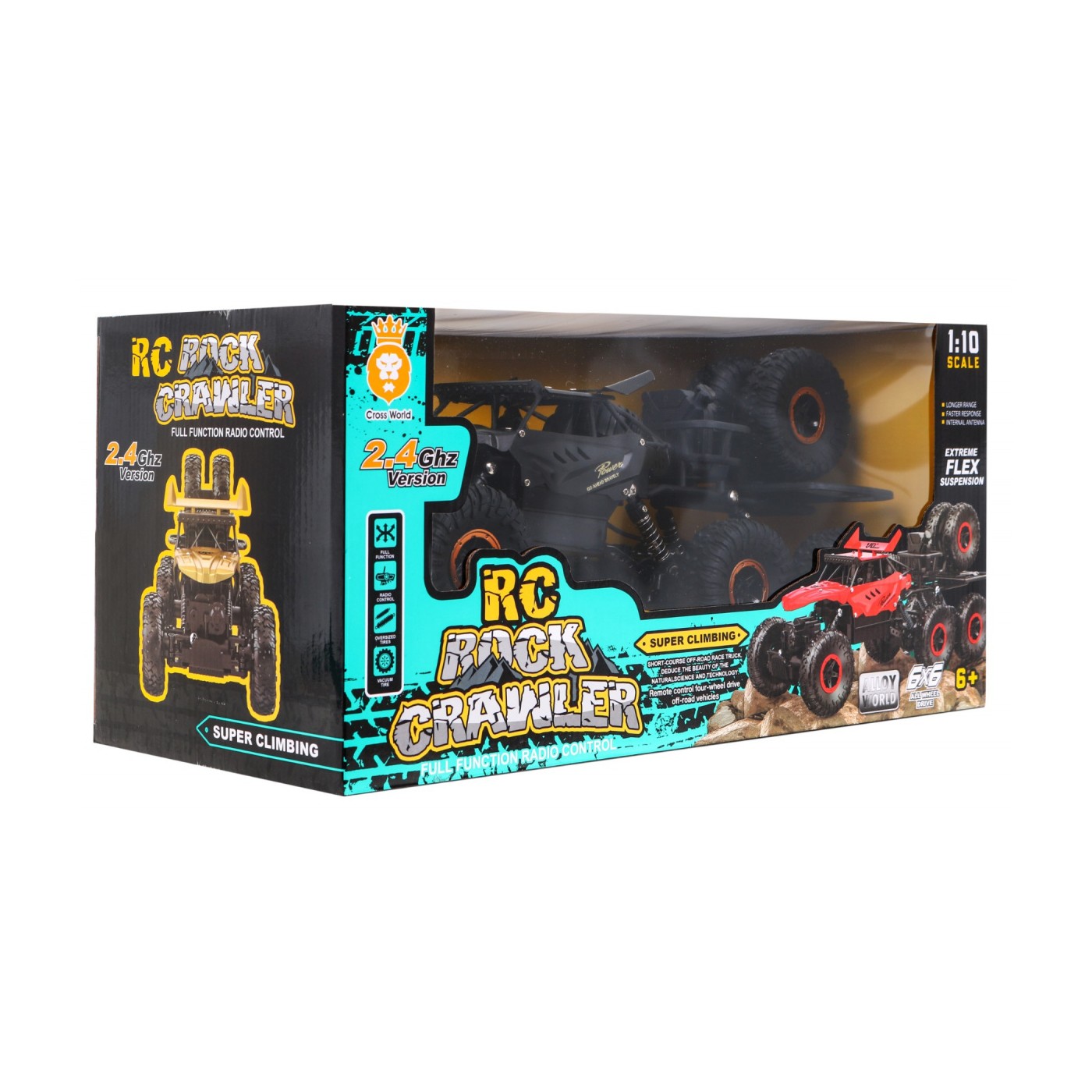 Crawler Rock Kids 6+ Dálkové ovládání Model 1:10 Naped 6x6 + Náhradní Kola