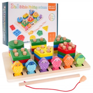 Dřevěné puzzle + rybaření