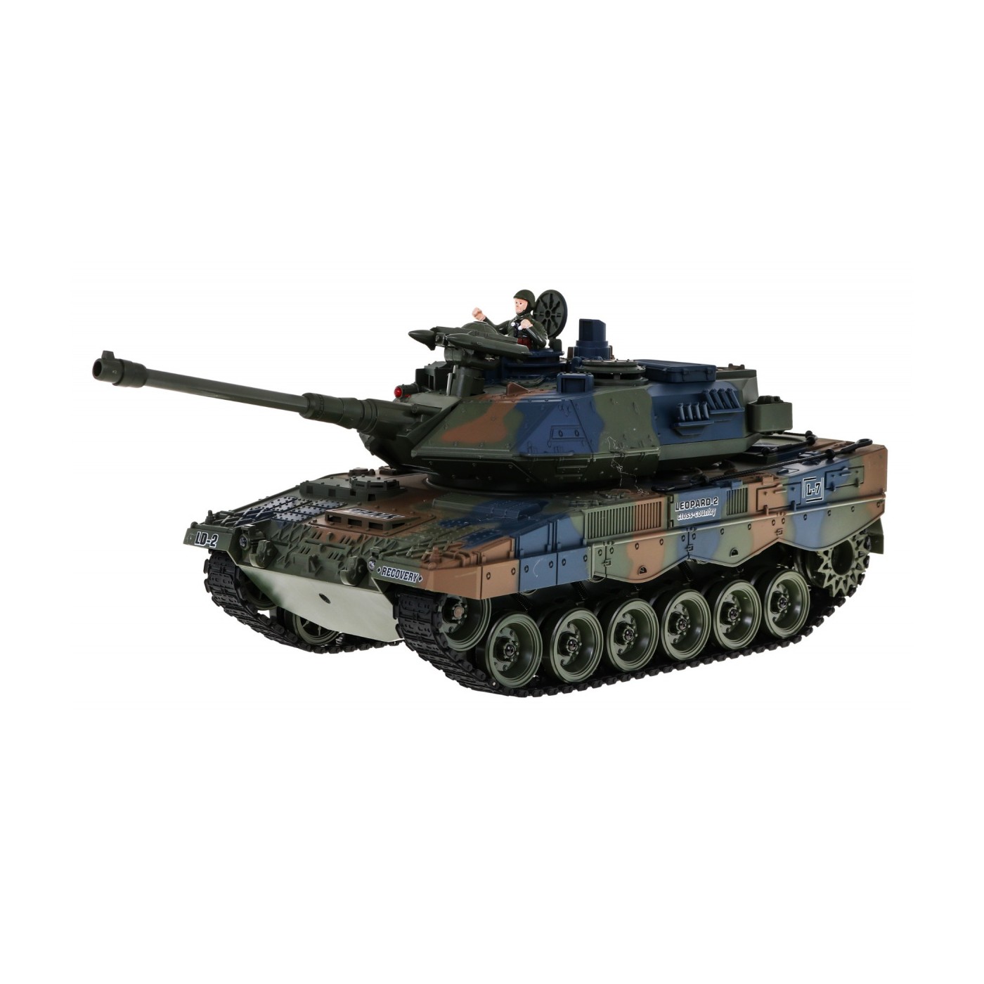 Dálkové ovládání Leopard 2A6 Dětská 3 Nádrž + Zelená 1:18 Kouřová funkce + 2,4 GHz Dálkové ovládání + Příslušenství