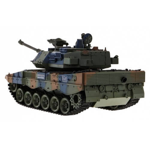 Dálkové ovládání Leopard 2A6 Dětská 3 Nádrž + Zelená 1:18 Kouřová funkce + 2,4 GHz Dálkové ovládání + Příslušenství