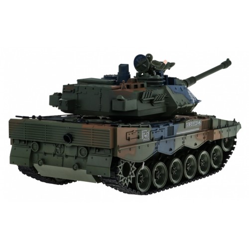 Dálkové ovládání Leopard 2A6 Dětská 3 Nádrž + Zelená 1:18 Kouřová funkce + 2,4 GHz Dálkové ovládání + Příslušenství